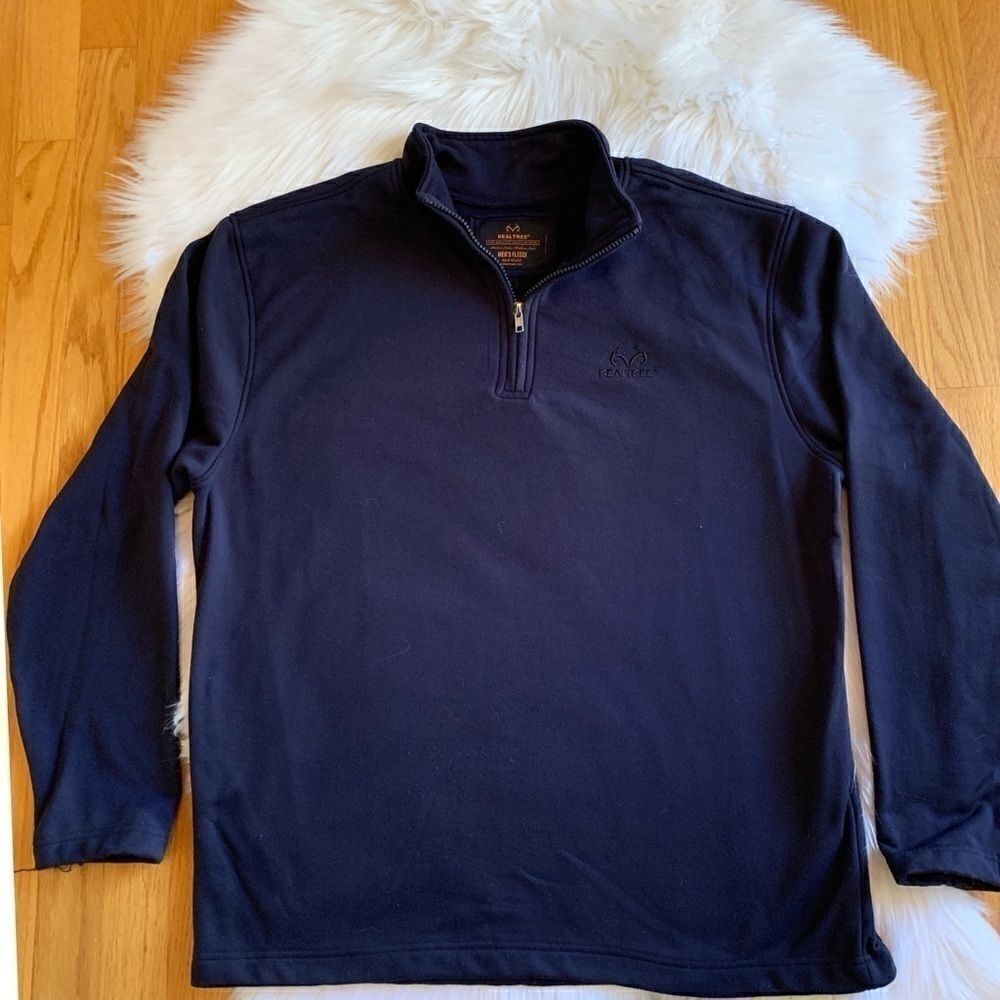 Men’s Realtree Navy 1/4 Zip Pullover Size Large